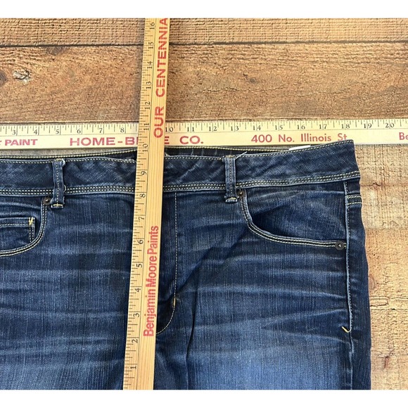 American Eagle Jeans Womens 18 Blue Measures 36X26 Super Skinny Super Stretch - Picture 8 of 10